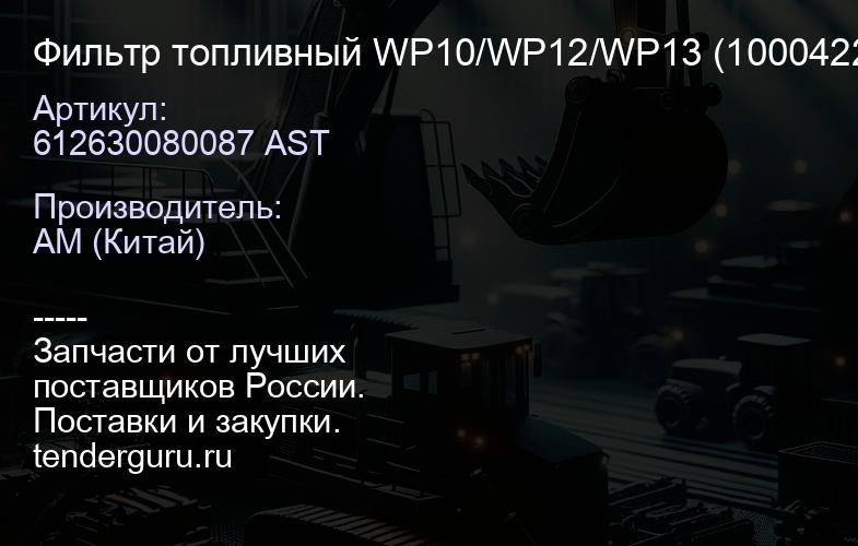 612630080087 AST Фильтр топливный WP10/WP12/WP13 (1000422382/100005355 5/612630080087/FF574 0/FF5507) | купить запчасти